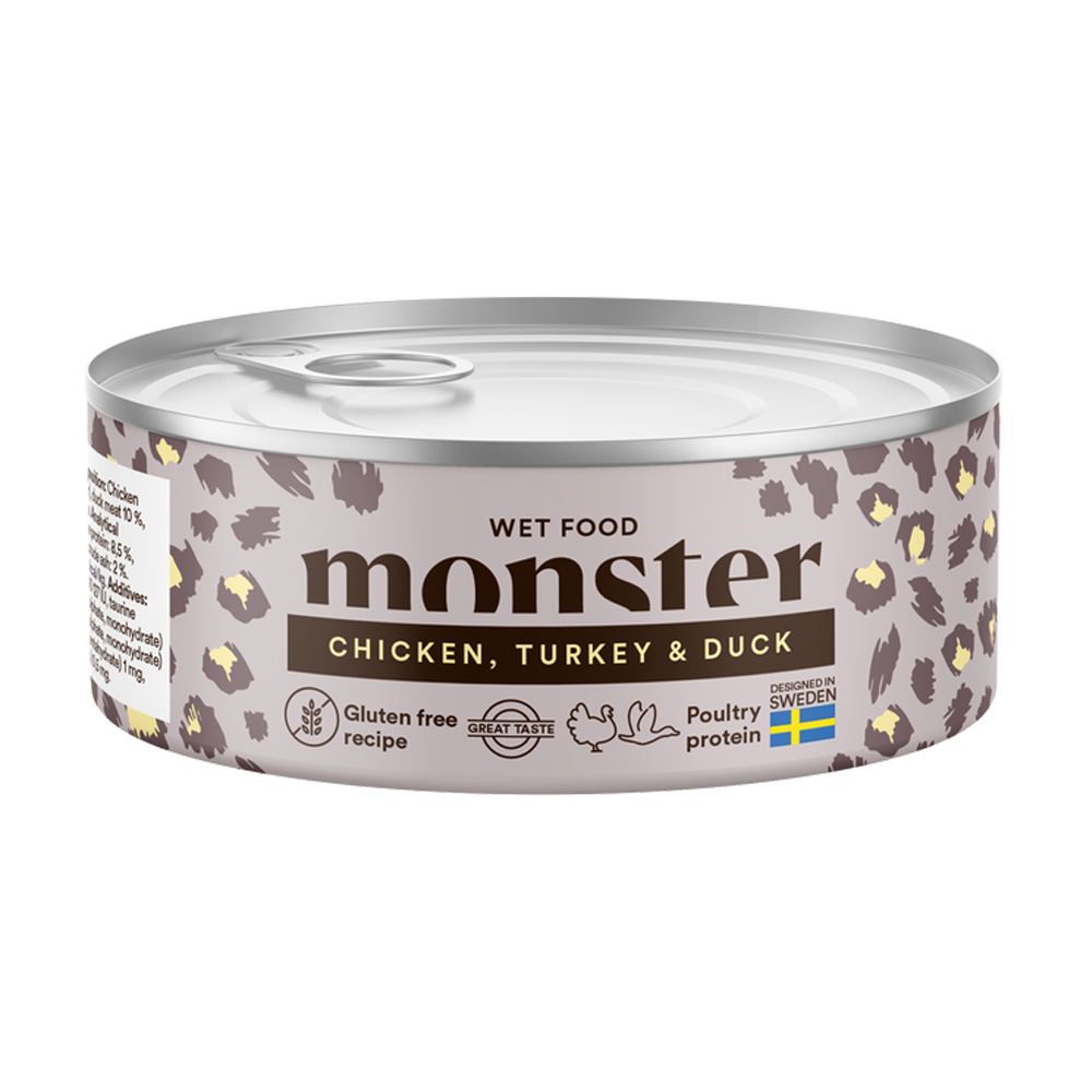 Monster Cat Ad Multi Kylling/Kalkun/And Burk - 100 G