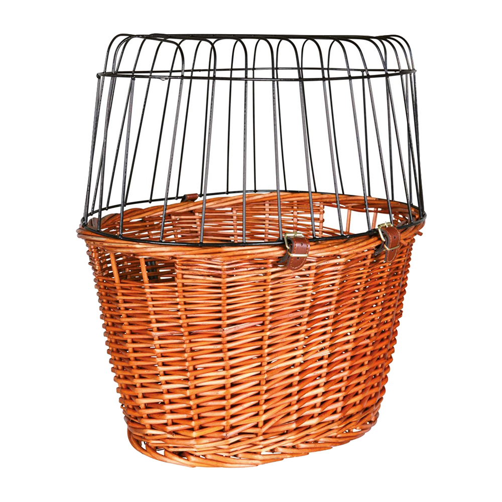 Sykkelkurv foran, pil med rutenett, - 44x48x33 cm