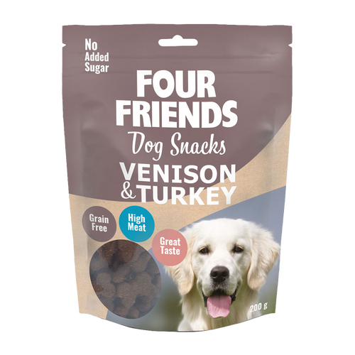 FourFriends Hundesnacks Hjort og Kalkun - 200 G