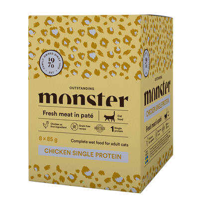 Monster Cat Pouches Adult Kylling 85 g (8-pakning)