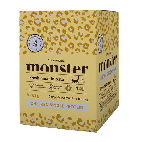 Monster Cat Pouches Adult Kylling 85 g (8-pakning)