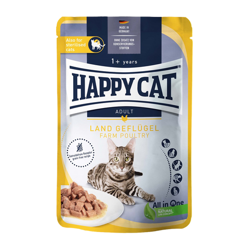 HappyCat våtfôr/saus, fugl - 85 g