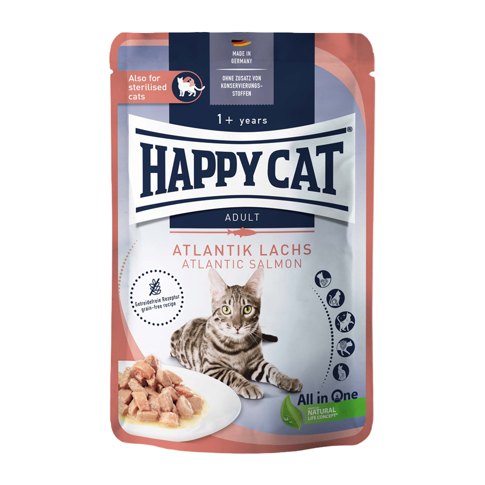 Happycat Våt/Saus Atlanterhavslaks - 85 G