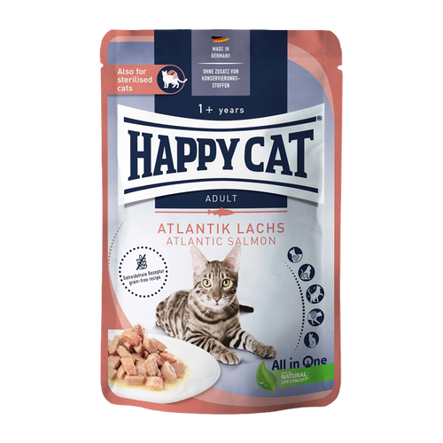 Happycat Våt/Saus Atlanterhavslaks - 85 G