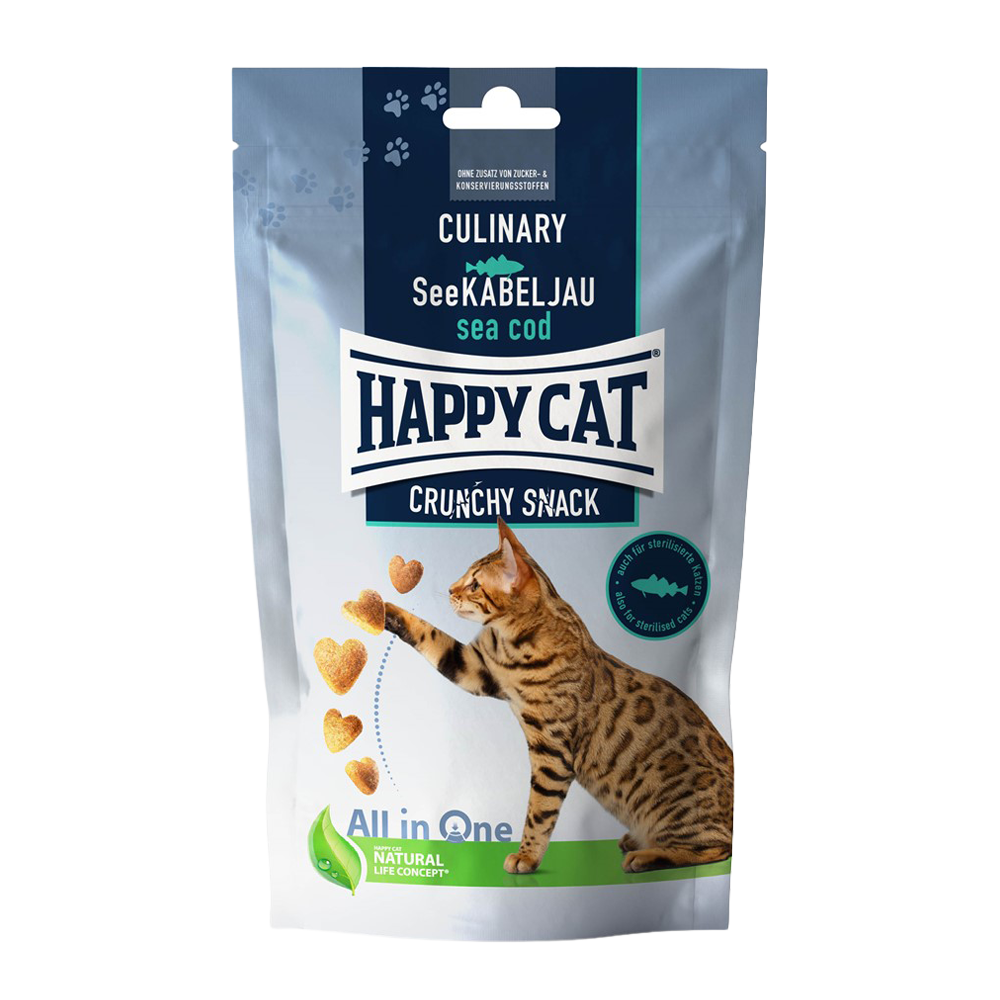 Happy Cat Crunchy Snack Torsk/Erter - 70 G