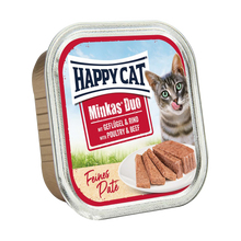 Happycat Duo Menu Paté Fjærkre &amp; Storfekjøtt - 100 G