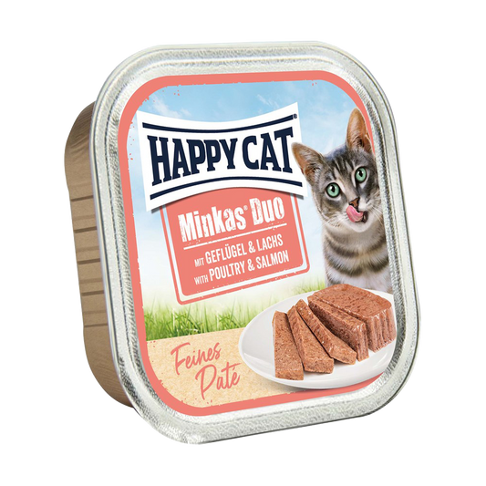 Happy Cat Duo Meny Paté Fugl & Laks - 100 G