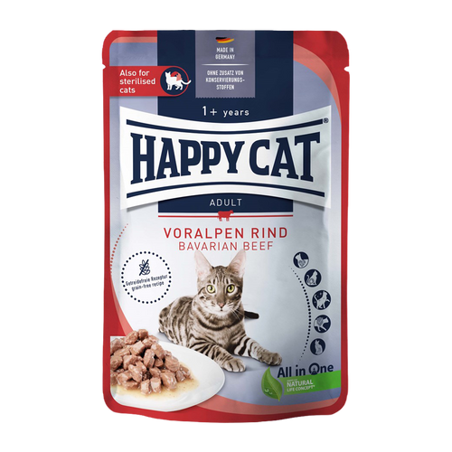 HappyCat våtfôr/saus storfekjøtt - 85 g