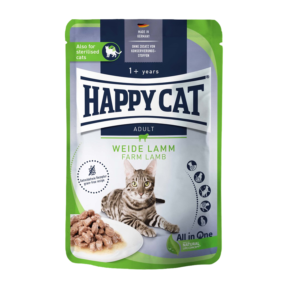 Happycat våt/saus lam - 85 G