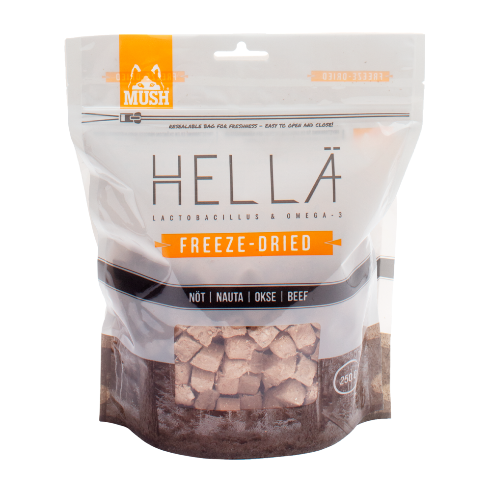 Mush Hellä Frysetørket Storfekjøtt - 250 G