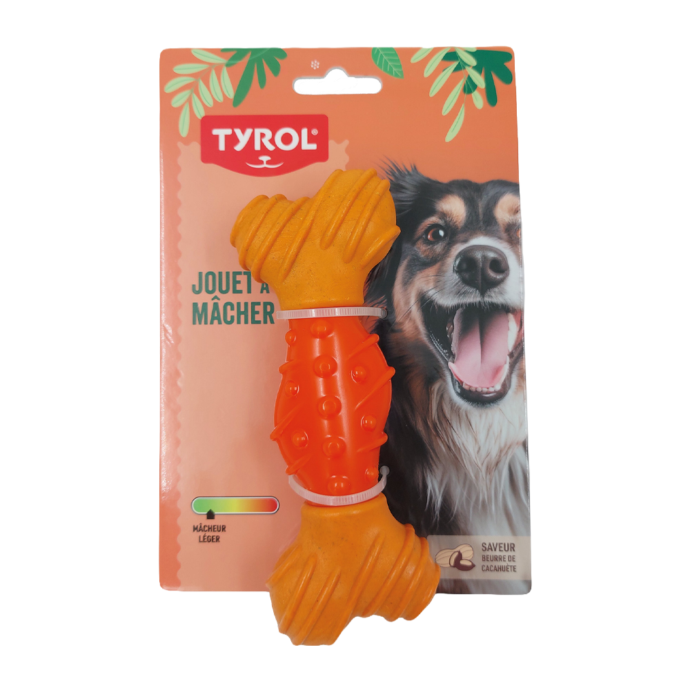 Hundetyggeben av bambus/gummi liten Tyrol - 15 CM
