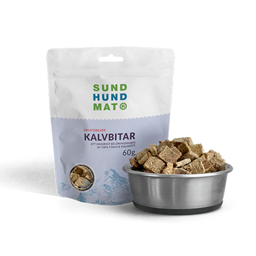 Frysetørkede kalvekjøttbiter - 60 g