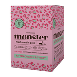 Monster Cat Pouches Kitten Ch/Turk 85 g (8-pakning)