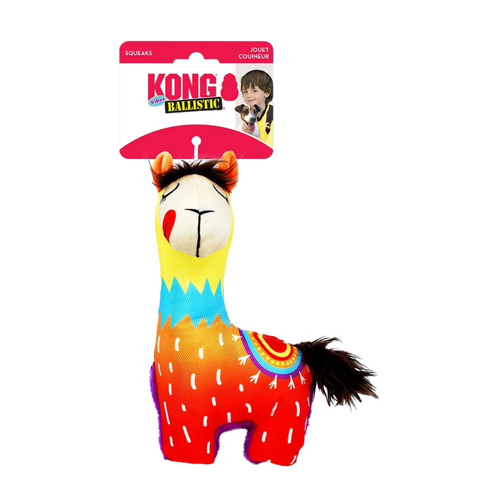 Kong Ballistic Vibez Llamas Mix S/M - 23x20x11 cm