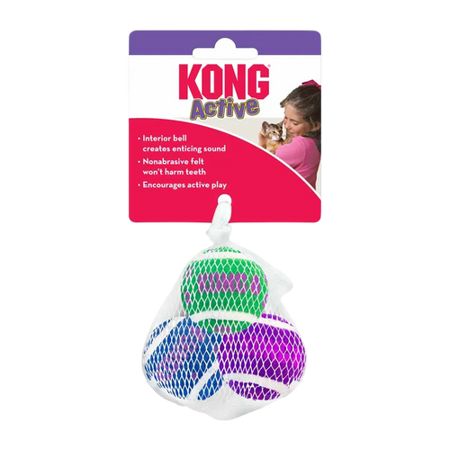 Kong Cat Active Tennisball M/Bjeller - 4 CM