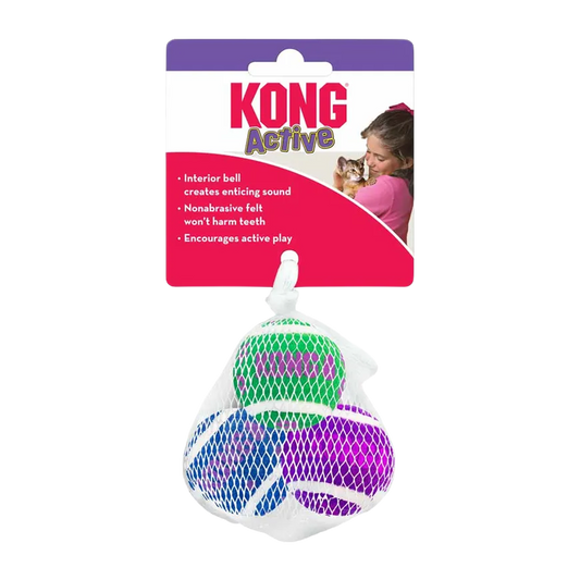 Kong Cat Active Tennisball M/Bjeller - 4 CM