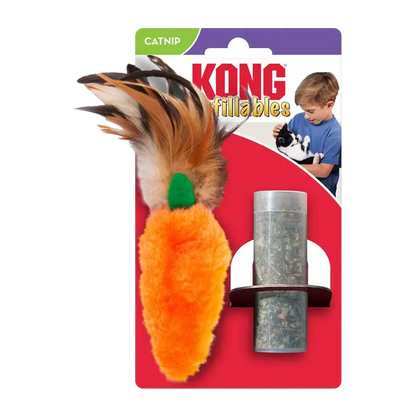 Kong påfyllbar kattemynte fjærtopp gulrot - 13x6x1 cm