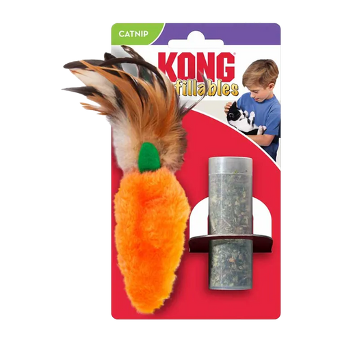 Kong påfyllbar kattemynte fjærtopp gulrot - 13x6x1 cm