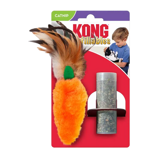 Kong påfyllbar kattemynte fjærtopp gulrot - 13x6x1 cm