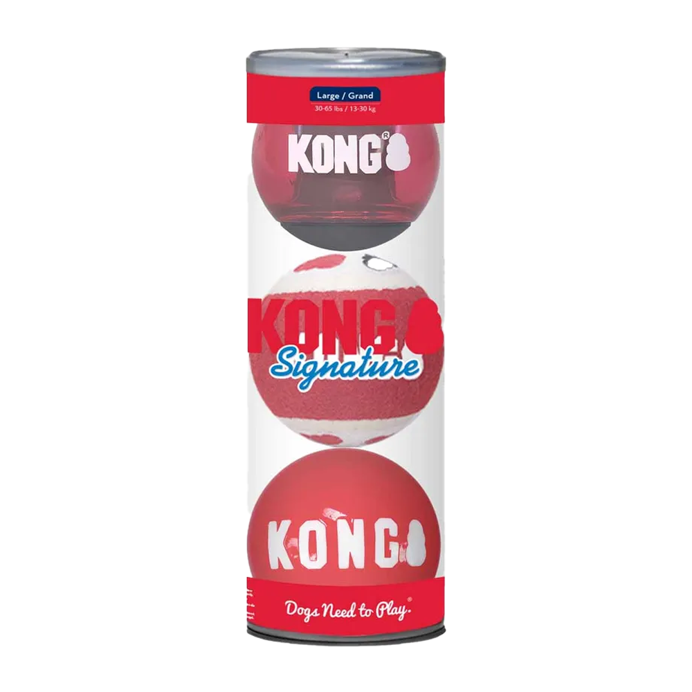 Kong Signature Balls 3-pakning Large Mix - 8,2 cm