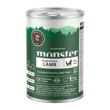 Monster Dog Adult Enkelt Lam Glass 400 g (6 stk./fp)