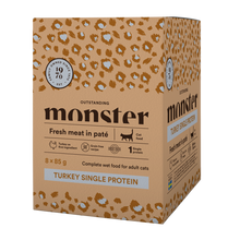 Monster Cat Pouches Voksen Kalkun 85 g (8-pakning)