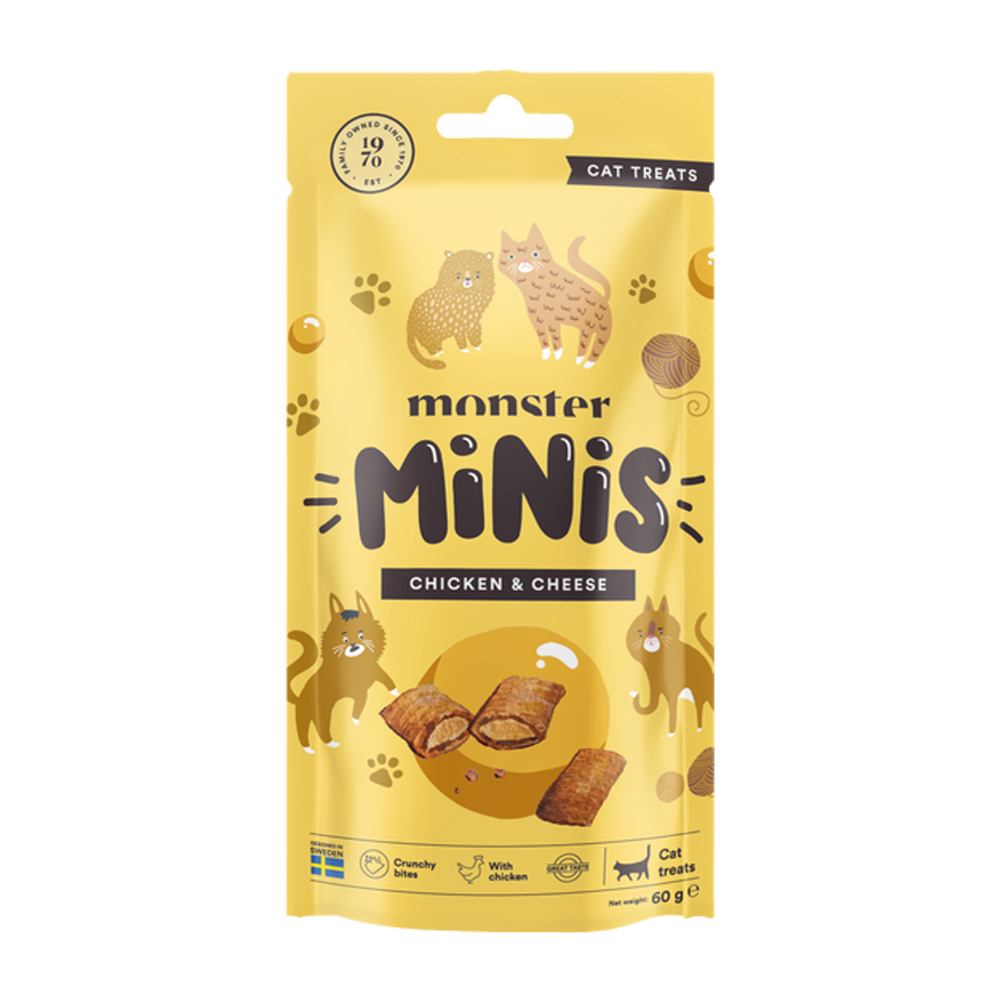 Monster Cat Minis godbiter Kylling og ost 60 g