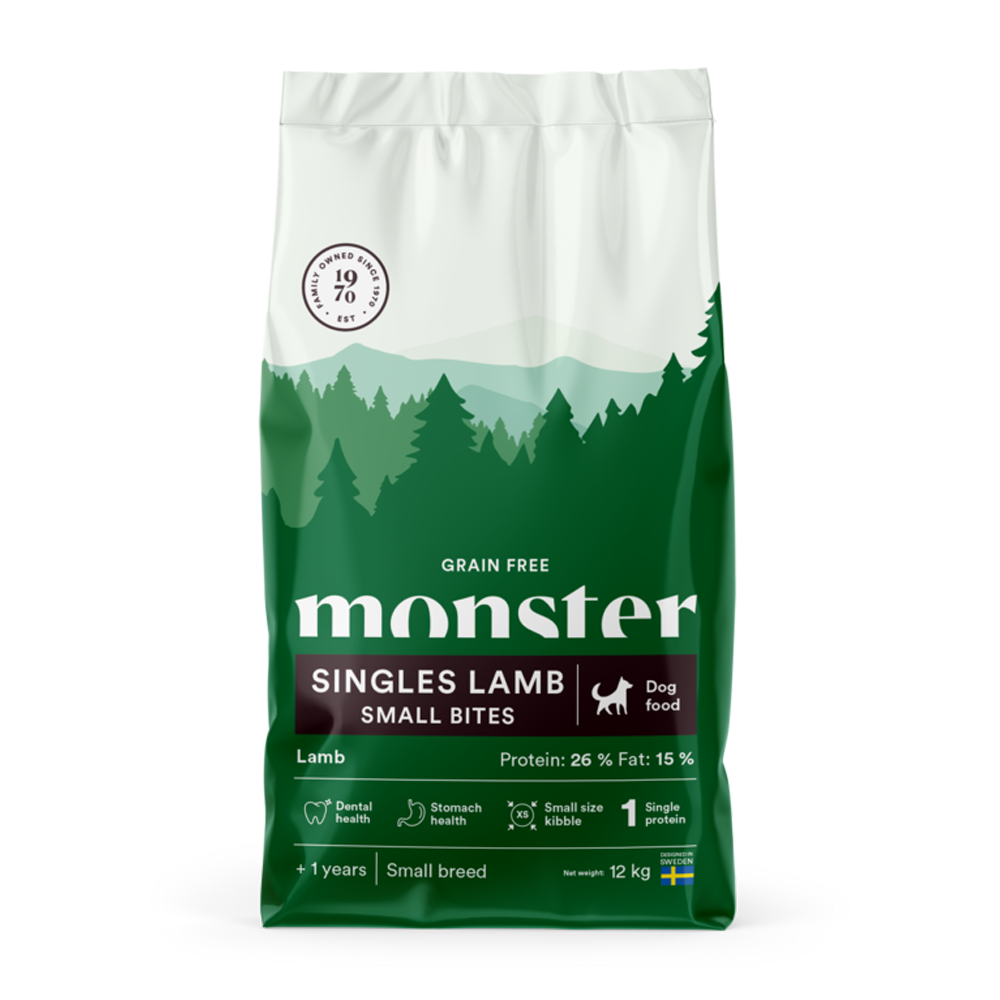 Monster Dog Gf Singles Lam Småbiter - 12 KG