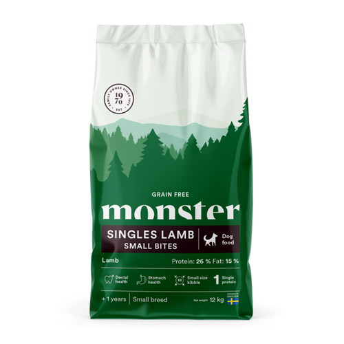 Monster Dog Gf Singles Lam Småbiter - 12 KG