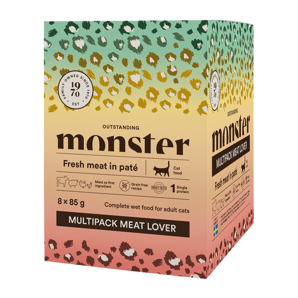Monster Cat Pouches flerpakning Meat Lover 85 g (8-pakning)
