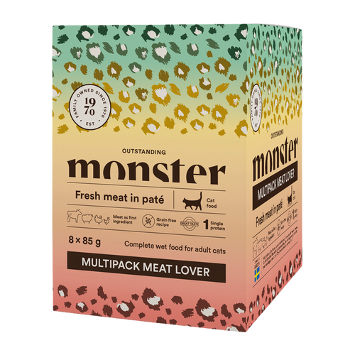 Monster Cat Pouches flerpakning Meat Lover 85 g (8-pakning)