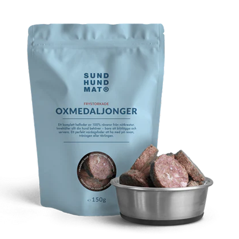 Frysetørkede oksemedaljonger - 150 g