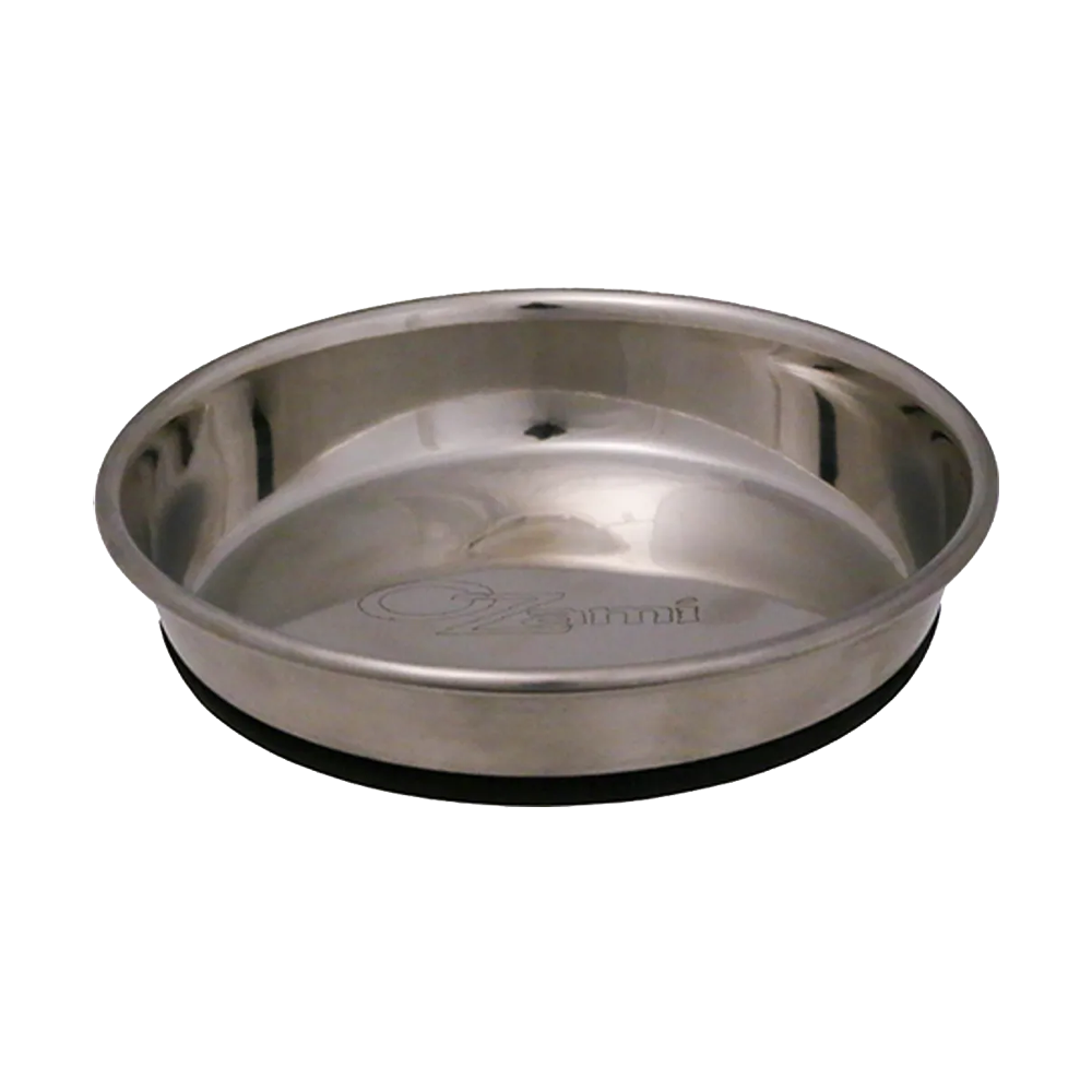 Katteskål i rustfritt stål, sklisikker, svart - 350 ml