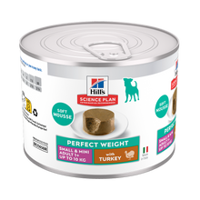 Science Plan Canine Adult Perfect Weight Mousse Liten og mini Kalkun - 12x200 g