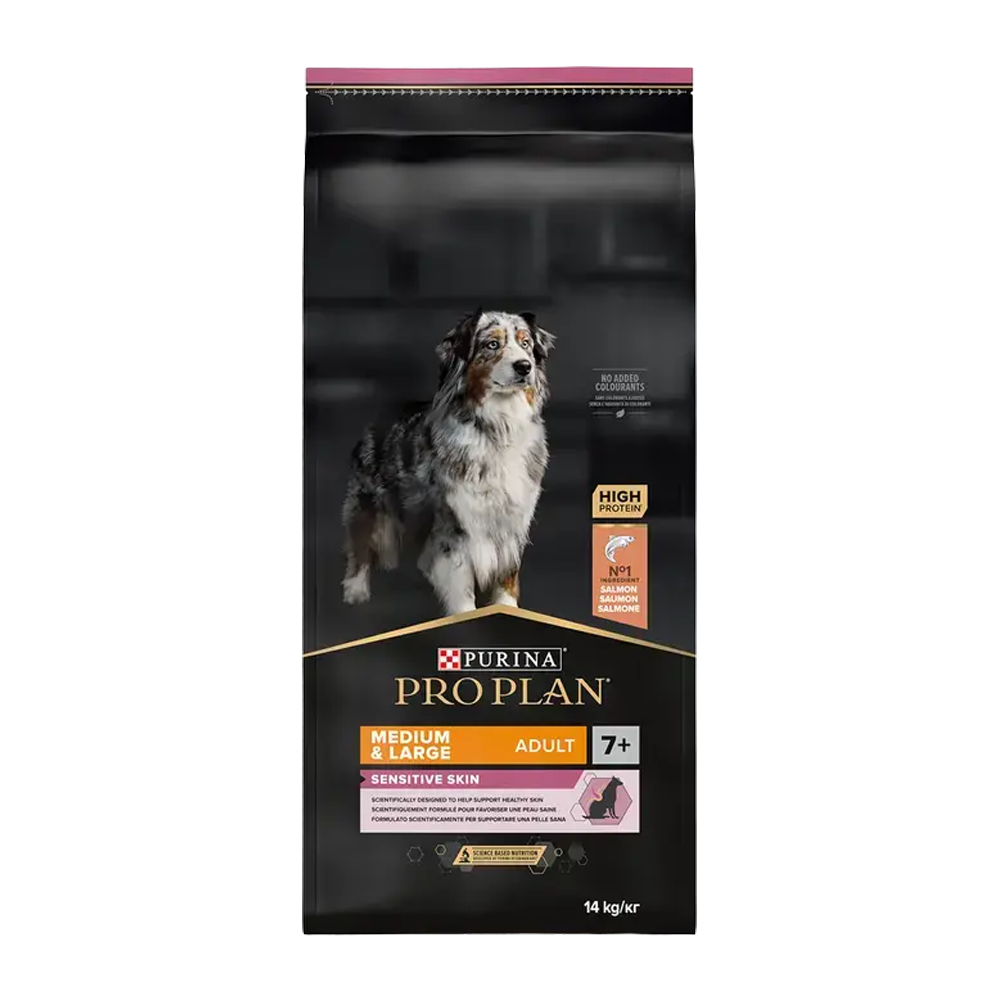 Pro Plan Medium og Stor Voksen 7+ Sensitiv Hud - 1 x 14 KG