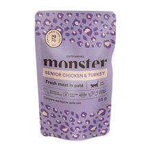 Monster Cat Pouches Senior Ch/Turkey 85 g (8-pakning)