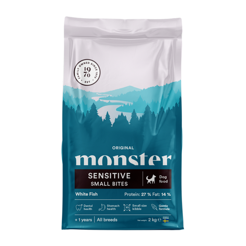 Monster Dog Original Sens. Hvitfisk Småbiter - 2 KG