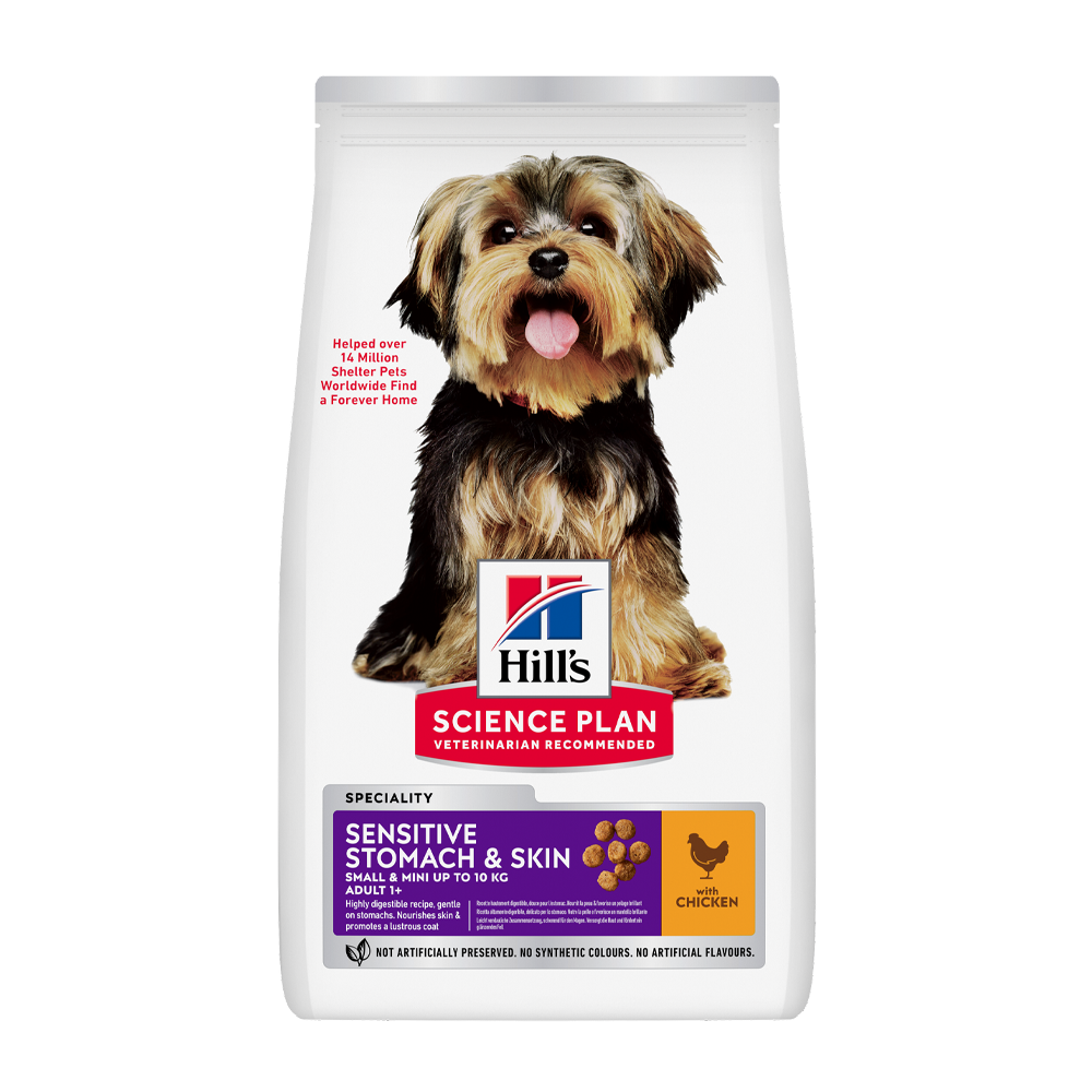 Science Plan Canine Adult Sens. mage og hud liten og mini kylling - 1,5 kg