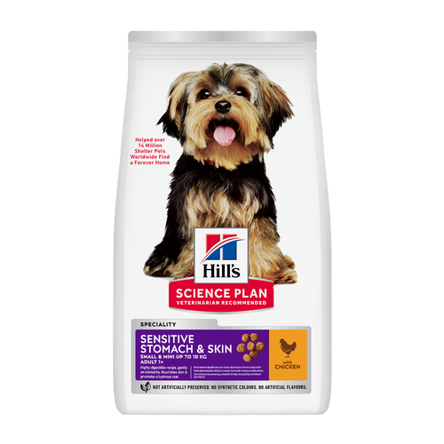 Science Plan Canine Adult Sens. mage og hud liten og mini kylling - 1,5 kg