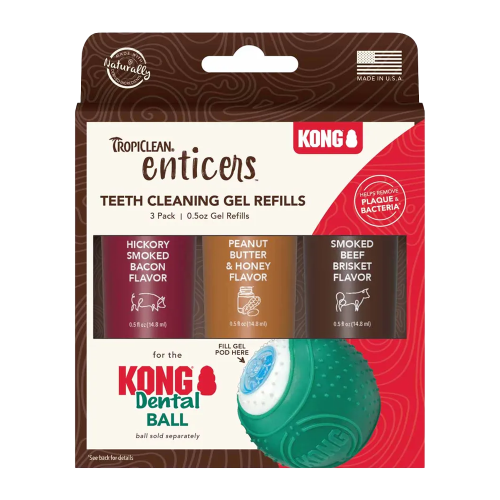 Kong/Tropiclean refill til tannball 3-pakning