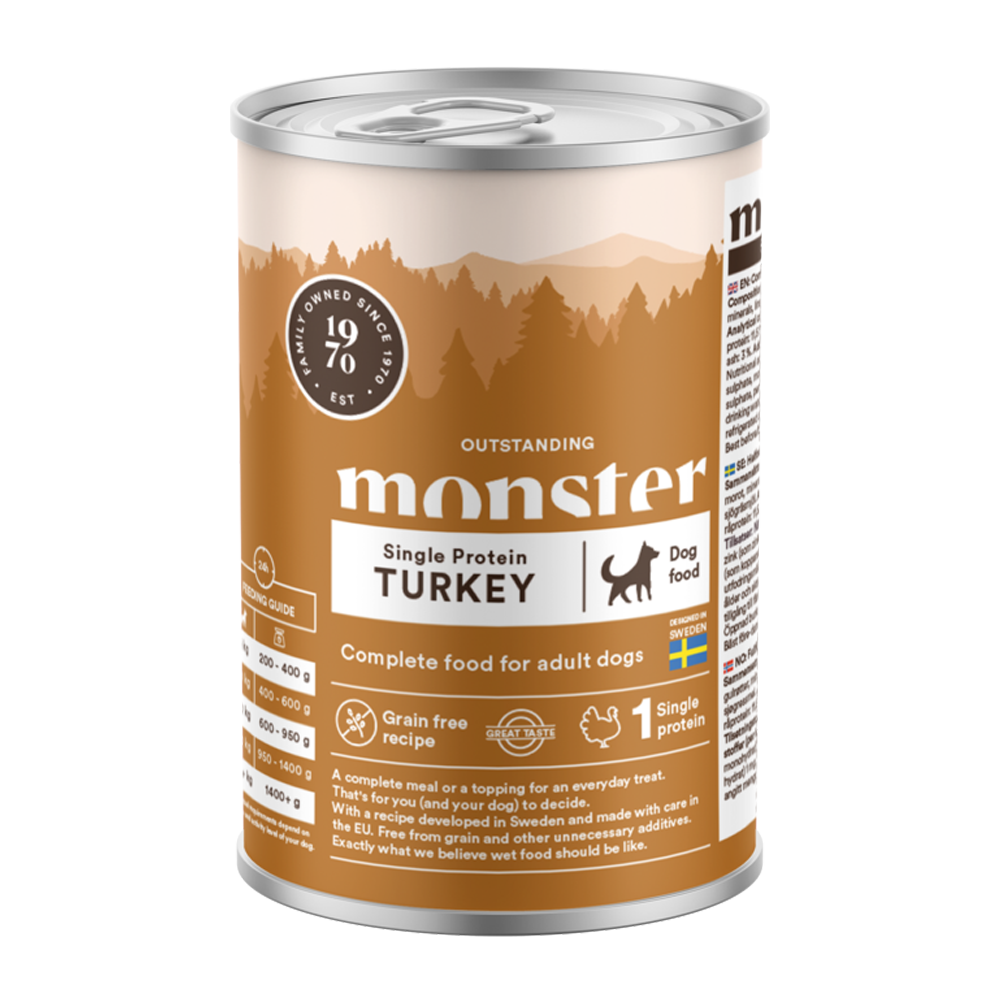 Monster Dog Adult Kalkun på boks 400 g (6 stk./frp)