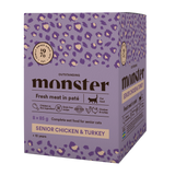 Monster Cat Pouches Senior Ch/Turkey 85 g (8-pakning)