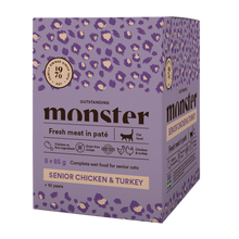 Monster Cat Pouches Senior Ch/Turkey 85 g (8-pakning)