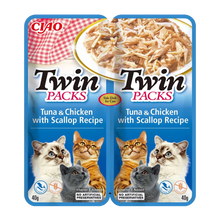 Tvillingpakker tunfisk/kylling i kamskjellkraft - 2x40 g