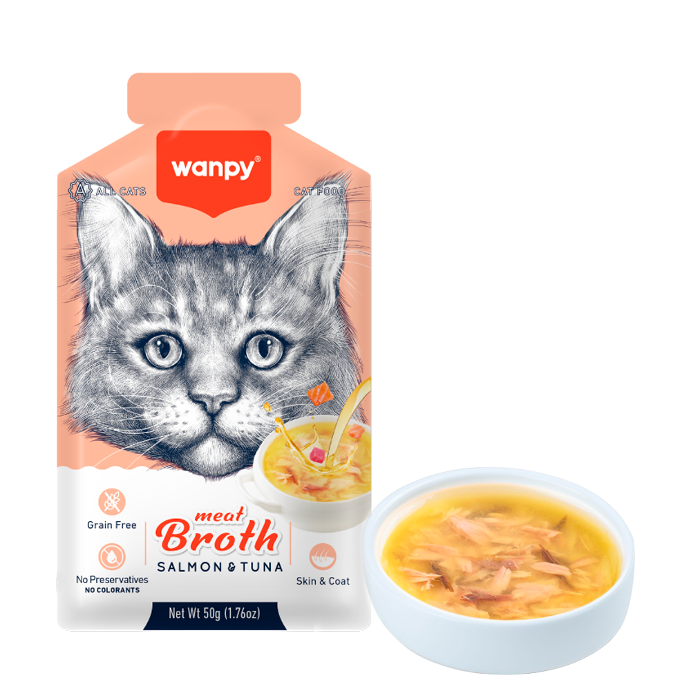Wanpy Cat Kjøttkraft Tunfisk &amp; Laks - 50 G