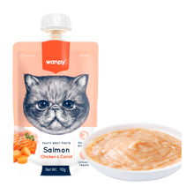 Wanpy Cat Smakfull Kjøttpasta - Laks Med Kylling Og Gulrot - 90 G